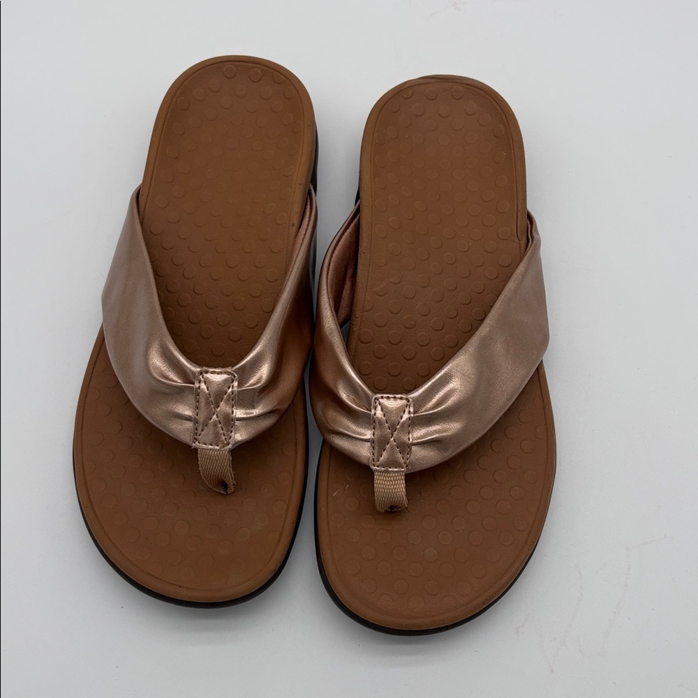 Vionic Melo Rose Gold Supportive Sandals Flip Flops Women Size 8 - Picture 2 of 5
